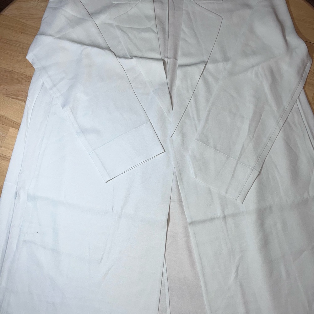 Eileen Fisher Bone Silk Georgette Crepe Trench Coat BNWTS $398.00 NEW BNWTS - Picture 4 of 15